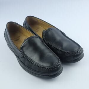 DOCKERS Men's Black Leather Catalina Slip-On Moc-Toe Loafers SZ 10M